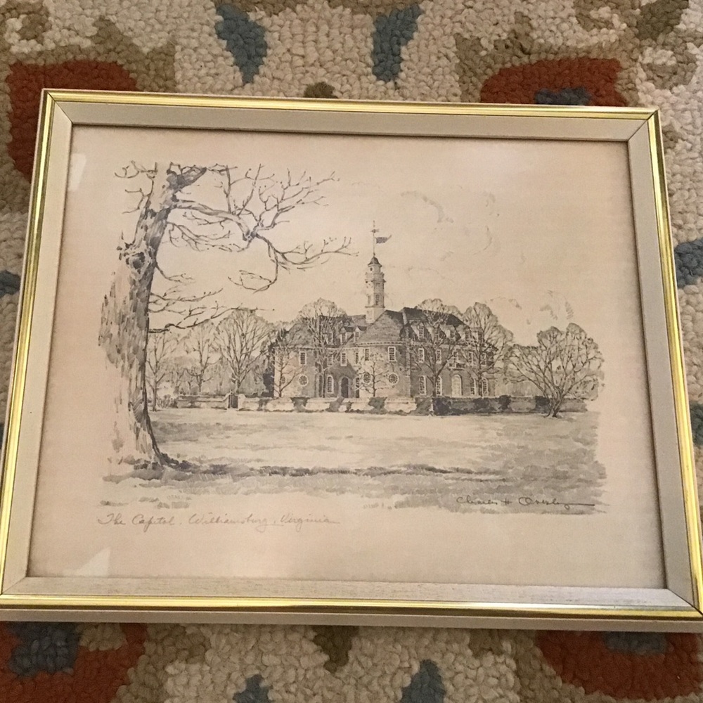 Vtg framed Charles Overly print